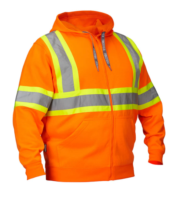 Forcefield Deluxe Hi Vis Safety Hoodie, Attached Hood 024-P834J