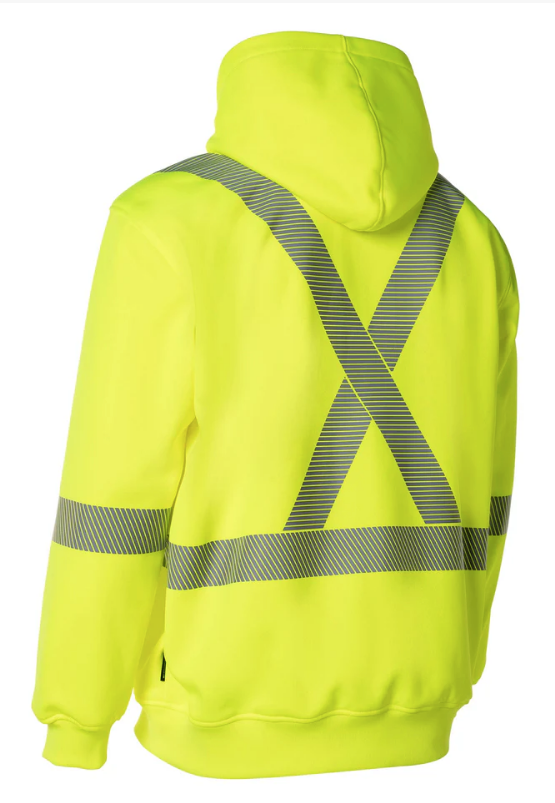 Forcefield Hi Vis Safety Hoodie with Segmented Reflective Tape and Detachable Hood 024-P844SEG