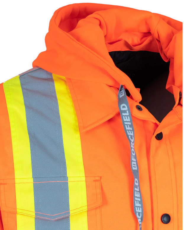 Forcefield Hi-Vis Hoodie Shacket With Detachable Hood 024-EP34