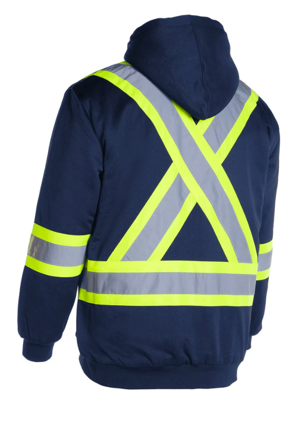 Forcefield Deluxe Hi Vis Safety Hoodie, Detachable Hood 024-P844