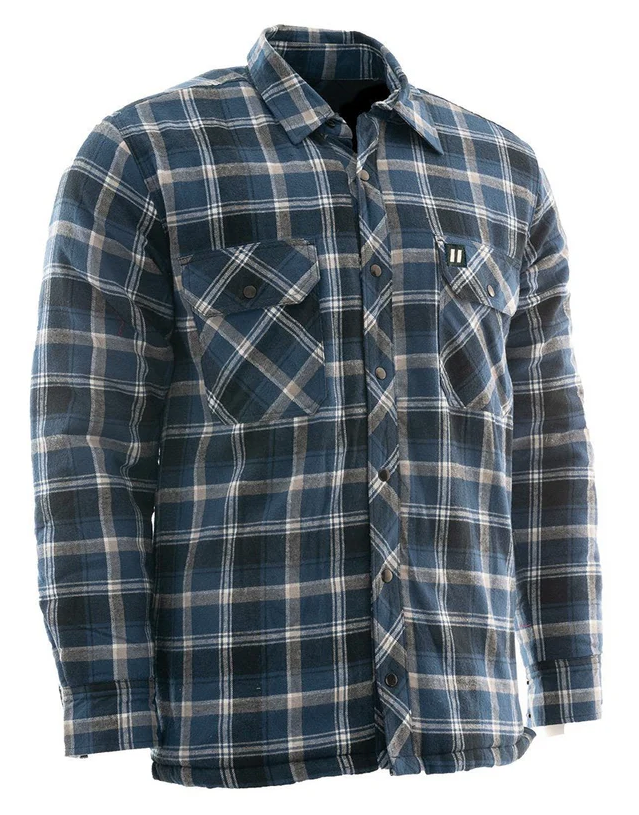 Forcefield Blue Plaid Quilt-Lined Flannel Shirt Jacket 024-LC53QF-BU