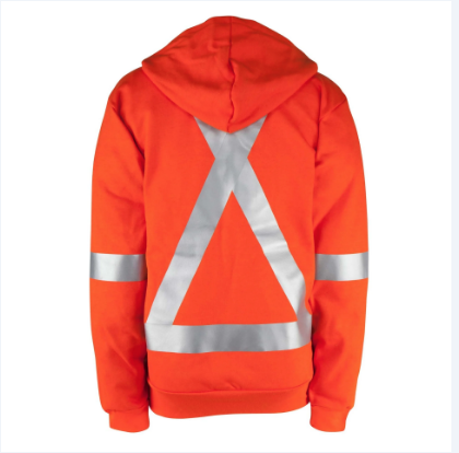 Big Bill® Flame Resistant Wind Resistant Hooded Sweatshirt with Half-Zip and Reflective Material - Orange - RT26WP12