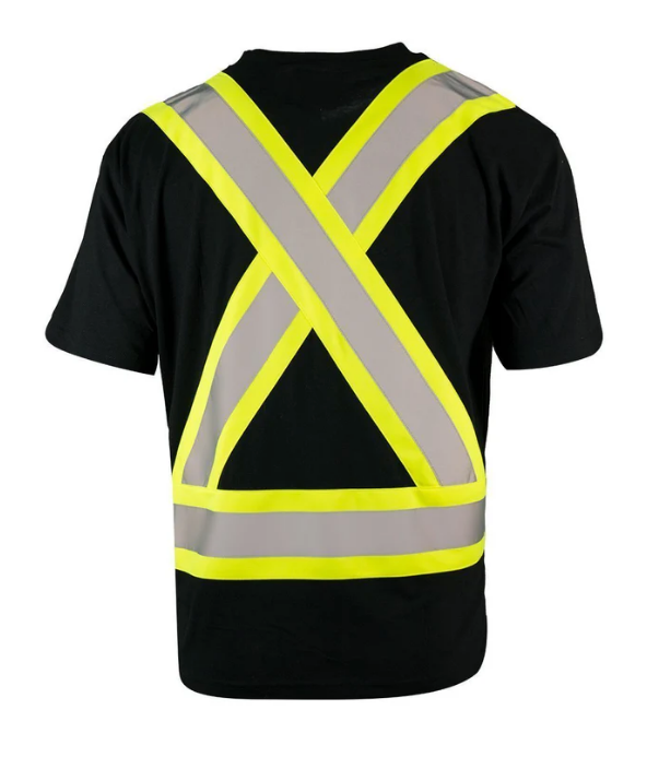 Forcefield Ultracool Poly/Cotton Crew Neck Short Sleeve Safety Tee Shirt with Chest Pocket - 022-TCCBEBK-L