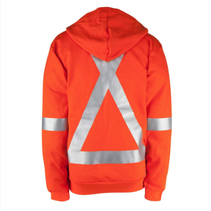 Big Bill® Hi-Vis Flame Resistant Zip-Front Wind Resistant Hooded Sweatshirt - Orange - RT17WP12