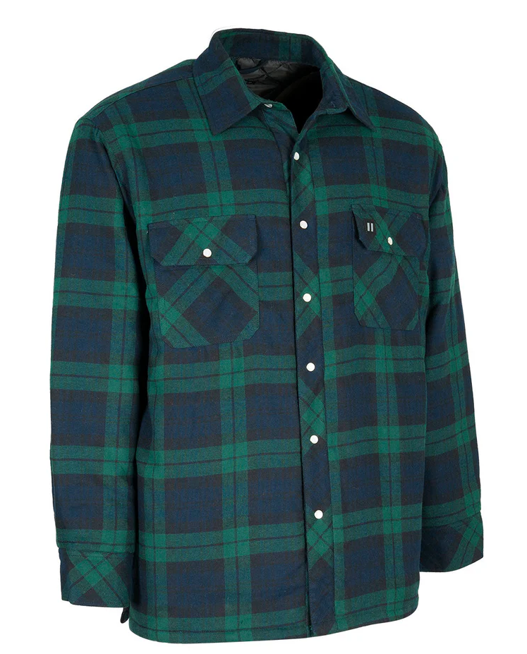 Forcefield Black Watch Plaid Quilted Flannel Shirt Jacket 024-LC53QF-BWCH