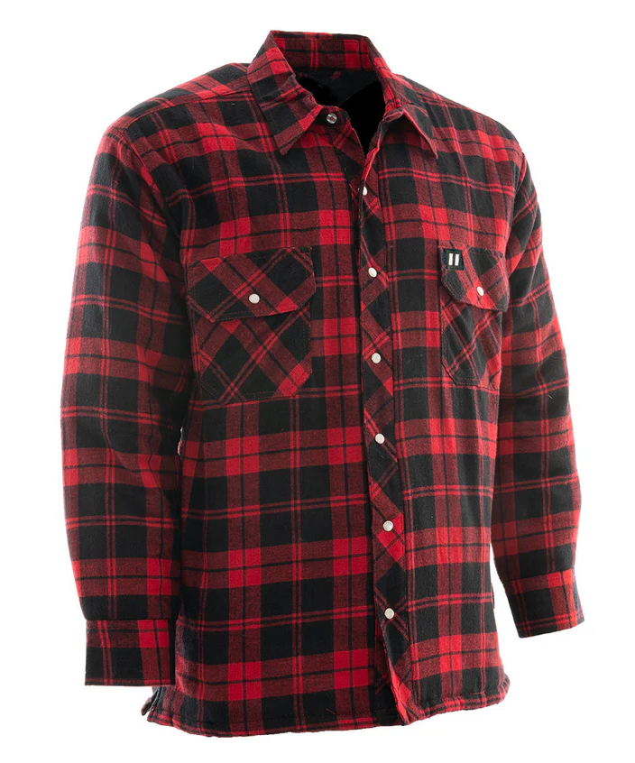 Forcefield Red Plaid Quilt-Lined Flannel Shirt Jacket 024-LC53QF-R
