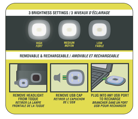 AJM International Acrylic Cuff Toque with LED Light - 9X539M