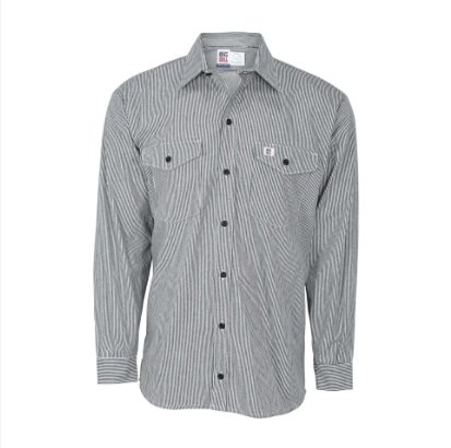 BIG BILL® Hickory Stripe Long-Sleeve Button Shirt - Hickory - 193