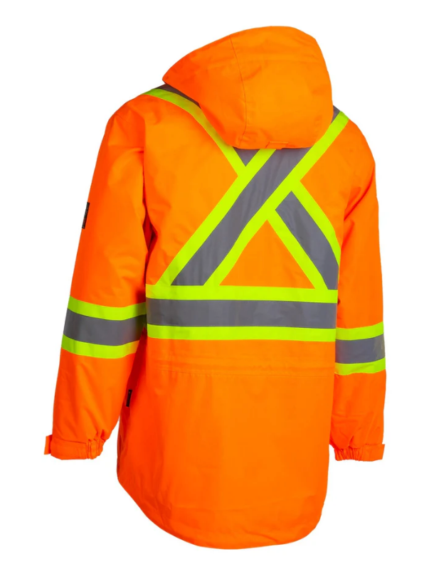 Forcefield Hi-Vis Flame-Resistant (FR) Ripstop Medium Weight Lined Jacket 024-FR705-MW-OR