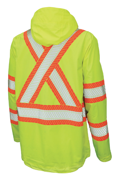 TOUGH DUCK PACKABLE RIPSTOP SAFETY RAIN JACKET - SJ05