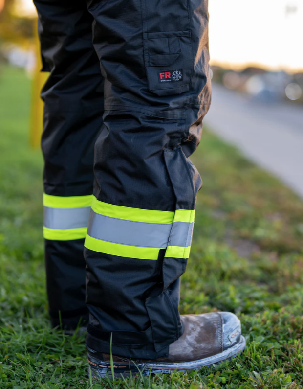 Forcefield Hi-Vis Flame-Resistant (FR) Ripstop Heavy Weight Lined Bib Pants 024-FR835-MX-BK