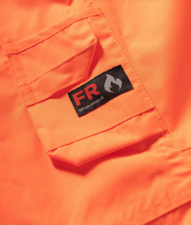 Forcefield Hi-Vis Orange Flame-Resistant (FR) Ripstop Light Weight Bib Pants 024-FR235-LW-OR