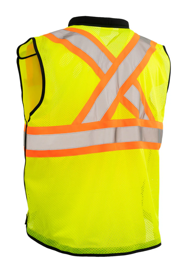 Forcefield Women's Zip-Up Hi Vis Traffic Safety Vest, 5 Point Tear-Away 022-TV188