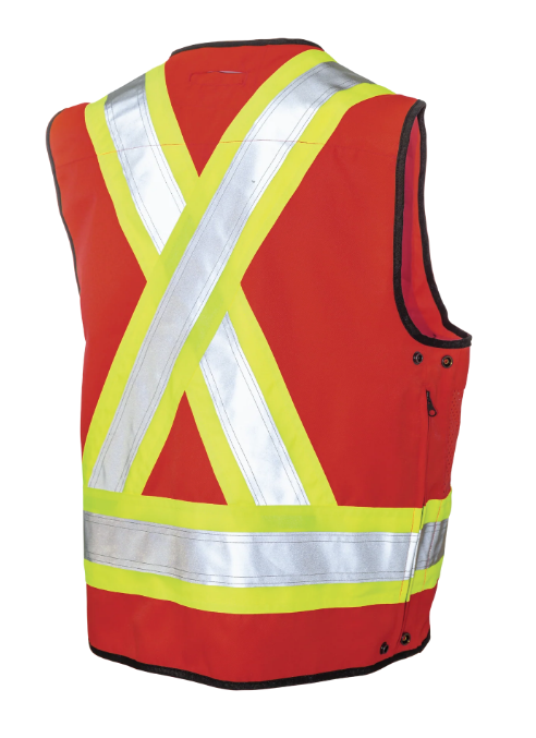 TOUGH DUCK POLY TWILL SURVEYOR SAFETY VEST - S313