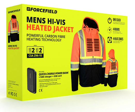 Forcefield Hi Vis Winter Softshell Heated Jacket 023-EN158HJOR-XL