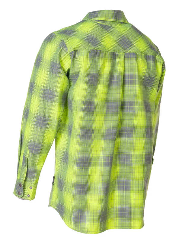 Forcefield Hi Vis Grey Shadow Plaid Unlined Flannel Shirt 024-LC43FS-SPGY