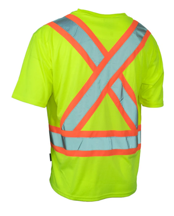 Forcefield Hi Vis Crew Neck Short Sleeve Safety Tee Shirt with Chest Pocket 022-CBECSA