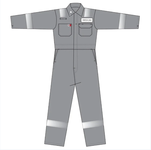 Big Bill® Flame Resistant Unlined Coverall with Reflective Tape - Gray - 1348US7