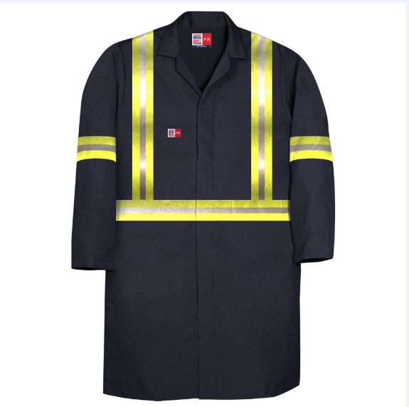 Big Bill® Pocketless Flame Resistant Lab Coat with Reflective Tape - Navy - 165US9NP