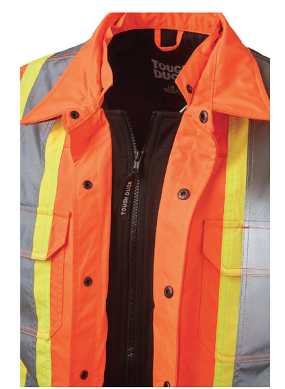 TOUGH DUCK QUILT-LINED HOODED SAFETY JAC-SHIRT -  SJ51