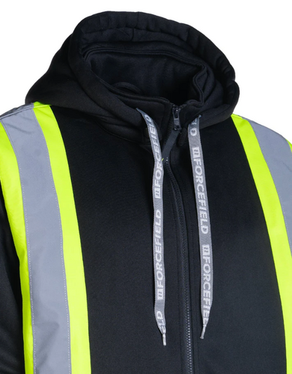 Forcefield Deluxe Hi Vis Safety Hoodie, Detachable Hood 024-P844