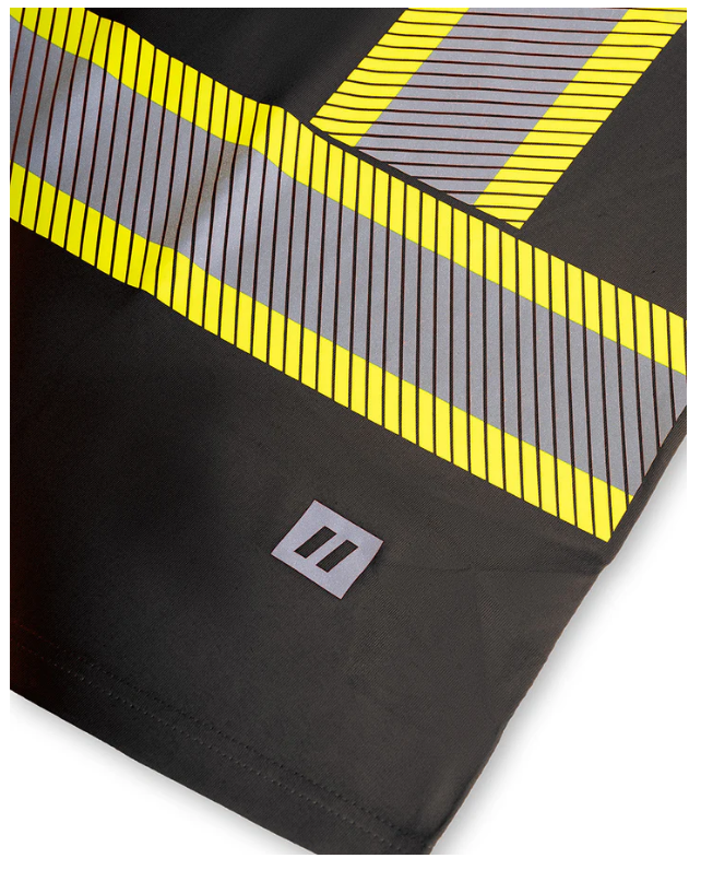 Forcefield Athletic Fit Hi Vis Crew Neck 100% Cotton Short Sleeve Safety Tee Shirt with Segmented Reflective Tape 022-SEGCBE