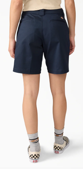 Dickies Women's Super Flex Flat Front Shorts, 9"