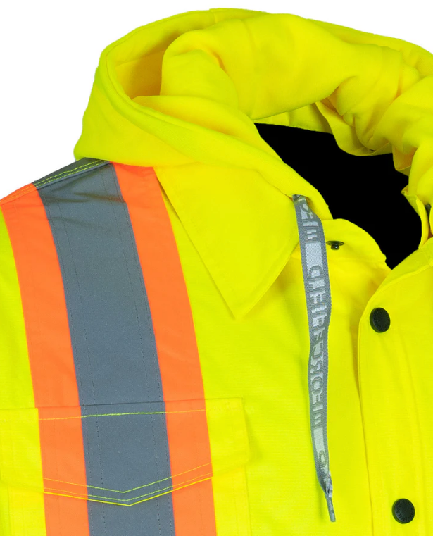 Forcefield Hi-Vis Hoodie Shacket With Detachable Hood 024-EP34