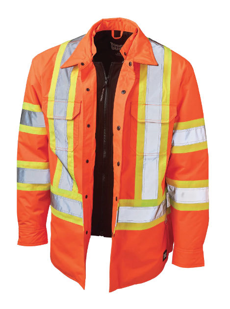 TOUGH DUCK QUILT-LINED HOODED SAFETY JAC-SHIRT - SJ51