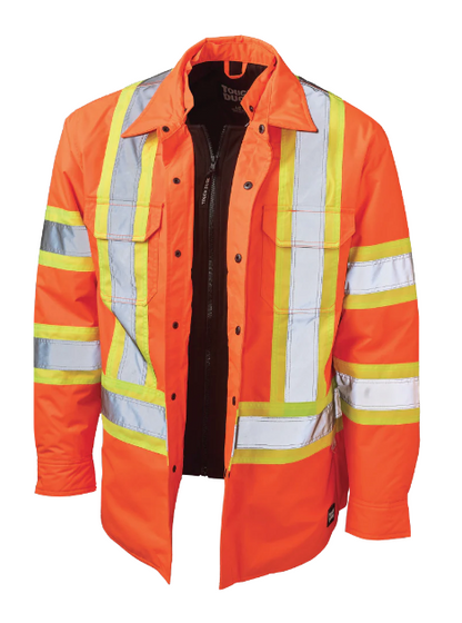 TOUGH DUCK QUILT-LINED HOODED SAFETY JAC-SHIRT - SJ51