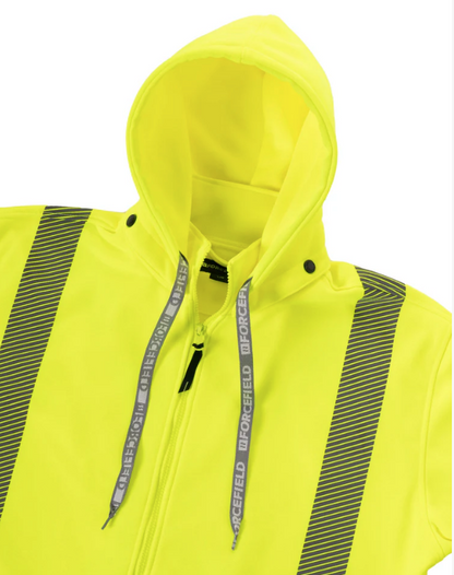 Forcefield Hi Vis Safety Hoodie with Segmented Reflective Tape and Detachable Hood 024-P844SEG