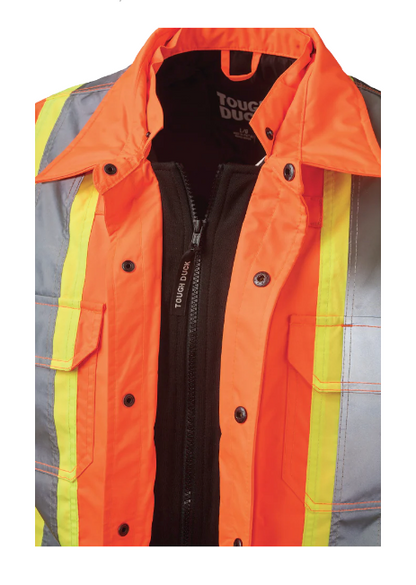 TOUGH DUCK QUILT-LINED HOODED SAFETY JAC-SHIRT - SJ51