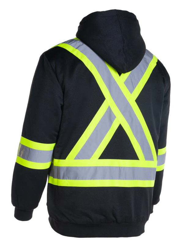 Forcefield Deluxe Hi Vis Safety Hoodie, Detachable Hood 024-P844