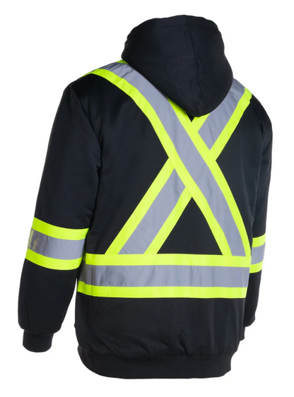 Forcefield Deluxe Hi Vis Safety Hoodie, Detachable Hood 024-P844