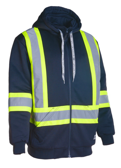 Forcefield Deluxe Hi Vis Safety Hoodie, Detachable Hood 024-P844