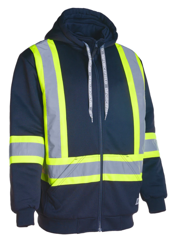 Forcefield Deluxe Hi Vis Safety Hoodie, Detachable Hood 024-P844