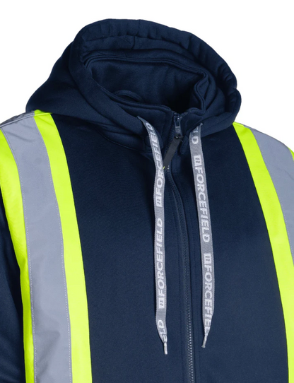 Forcefield Deluxe Hi Vis Safety Hoodie, Detachable Hood 024-P844