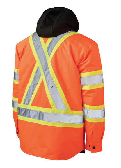TOUGH DUCK QUILT-LINED HOODED SAFETY JAC-SHIRT -  SJ51