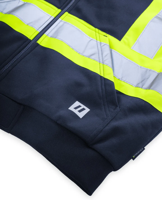 Forcefield Deluxe Hi Vis Safety Hoodie, Detachable Hood 024-P844