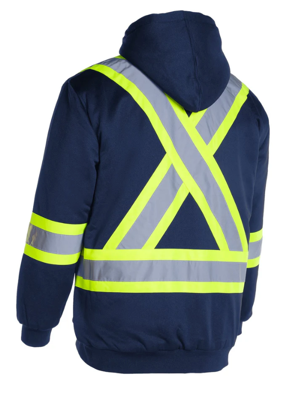 Forcefield Deluxe Hi Vis Safety Hoodie, Detachable Hood 024-P844