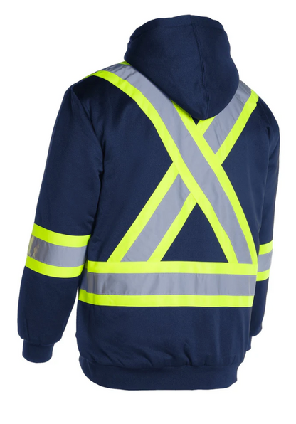 Forcefield Deluxe Hi Vis Safety Hoodie, Detachable Hood 024-P844