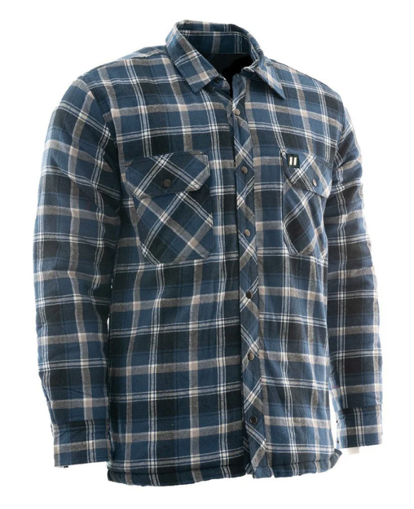 Forcefield Blue Plaid Sherpa-Lined Flannel Shirt Jacket 024-LC53QFSH-BU