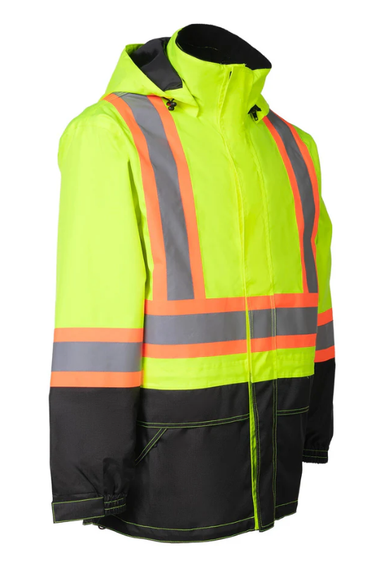 Forcefield Lime "Torngat" Premium Ripstop 4-in-1 Hi-Vis Safety Parka 024-EN705RLY-TG