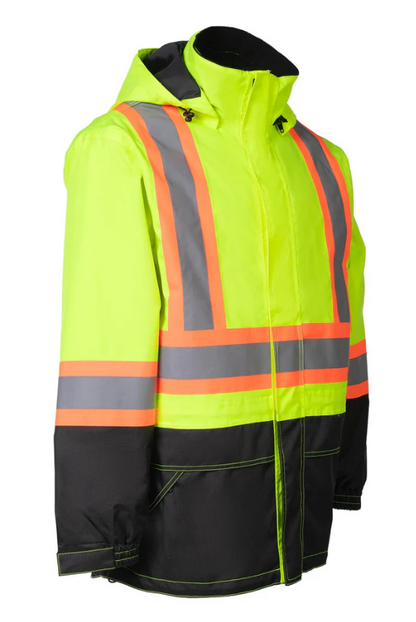 Forcefield Lime "Torngat" Premium Ripstop 4-in-1 Hi-Vis Safety Parka 024-EN705RLY-TG