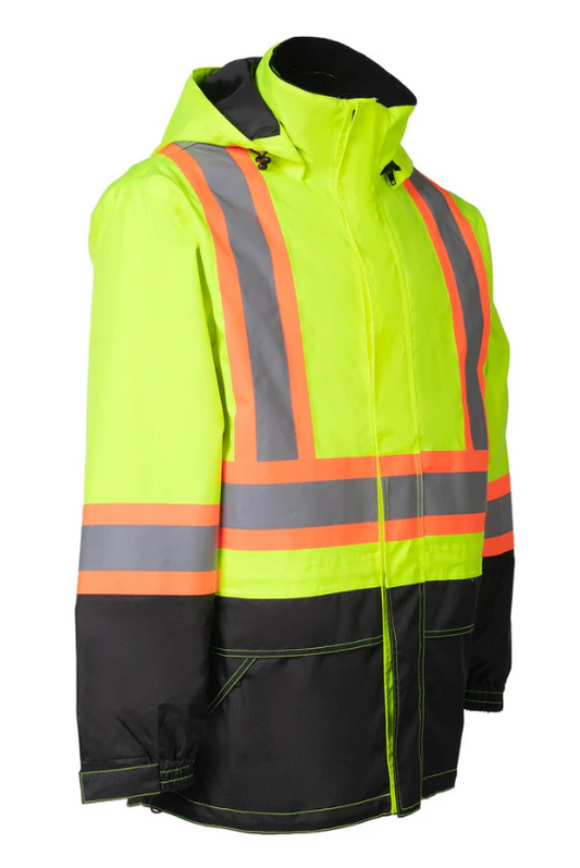 Forcefield Lime "Torngat" Premium Ripstop 4-in-1 Hi-Vis Safety Parka 024-EN705RLY-TG