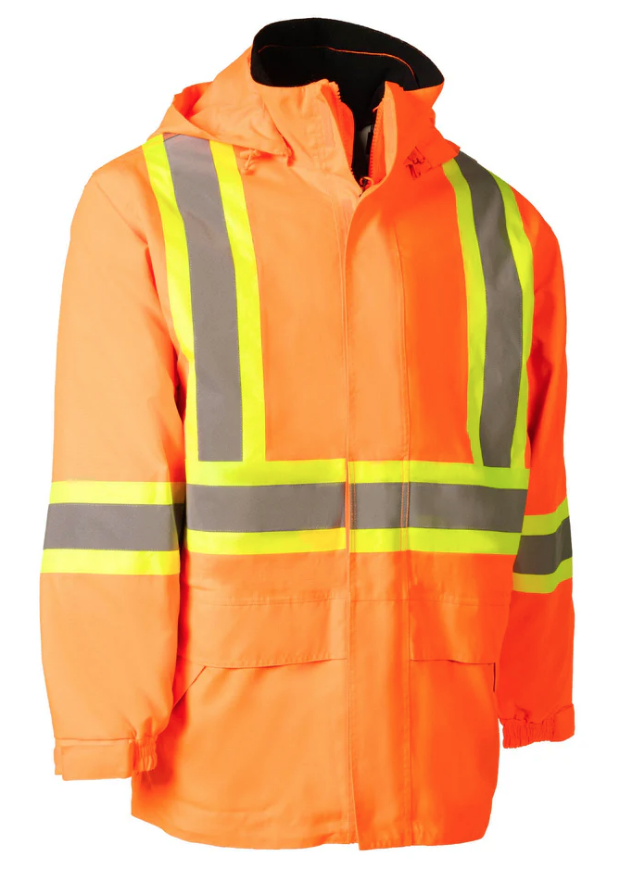 Forcefield Orange "Torngat" Premium Ripstop 4-in-1 Hi-Vis Safety Parka 024-EN705RAOR-TG