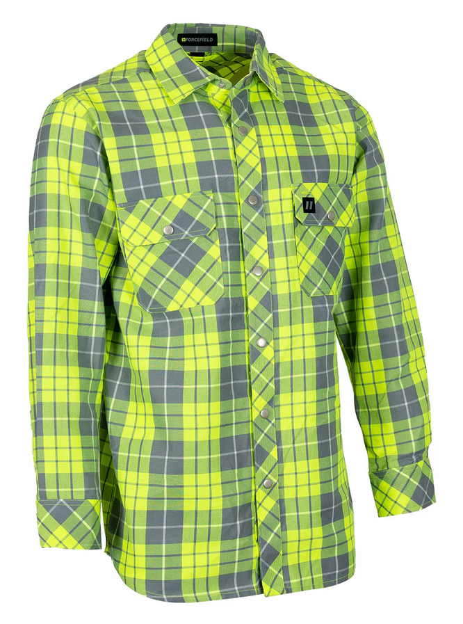 Forcefield Hi Vis Plaid Unlined Flannel Shirt 024-LC43FS-HV