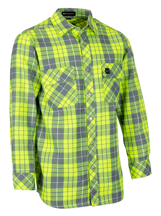 Forcefield Hi Vis Plaid Unlined Flannel Shirt 024-LC43FS-HV