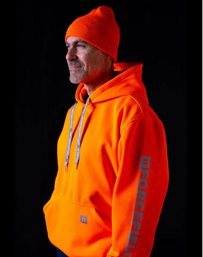 Forcefield Hi Vis Orange Pullover Forcefield Logo Sleeve Graphic Hoodie 024-P835ORNTFF