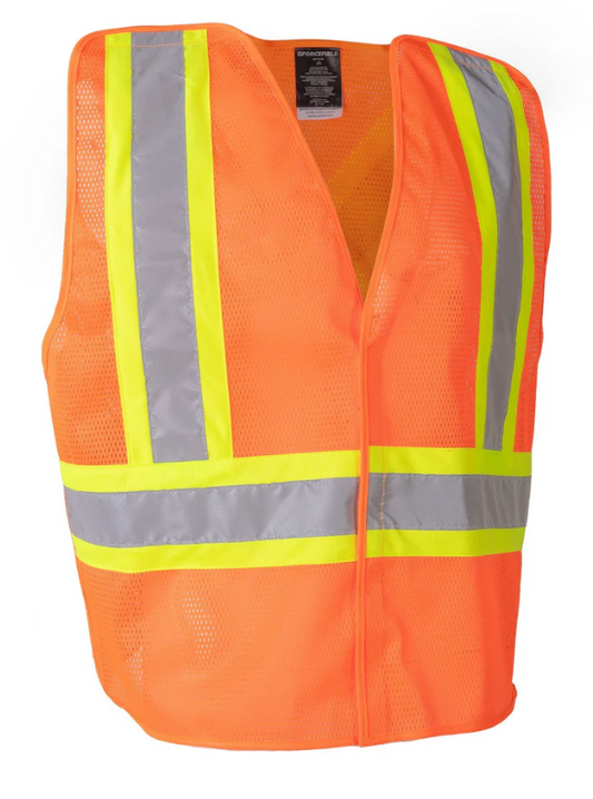 Forcefield Lightweight Polyester Mesh Safety Vest with 5-Point Tear-Away 022-TV7